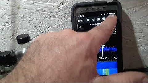 RF Analyser on Android connected to a RTL-SDR over the network via RTL_tcp server.