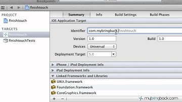 Xcode 4.2 Finishing Touches iOS iPad iPhone - Specifying Identifier