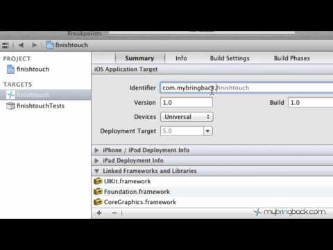 Xcode 4.2 Finishing Touches iOS iPad iPhone - Specifying Identifier