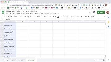 Randomize student names in a Google Sheets Spreadsheet