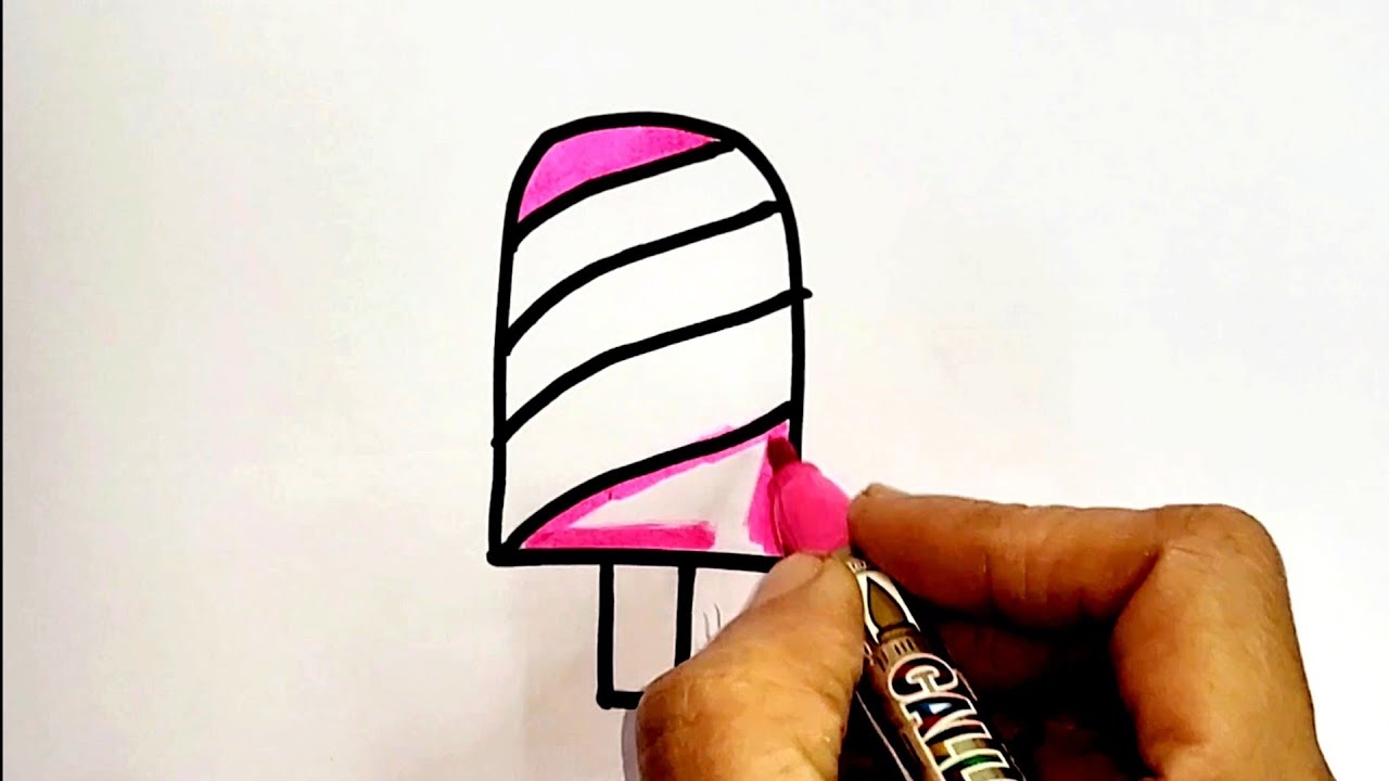 Cute rainbow 🌈 ice cream 🍦 drawing coloring easy for kids