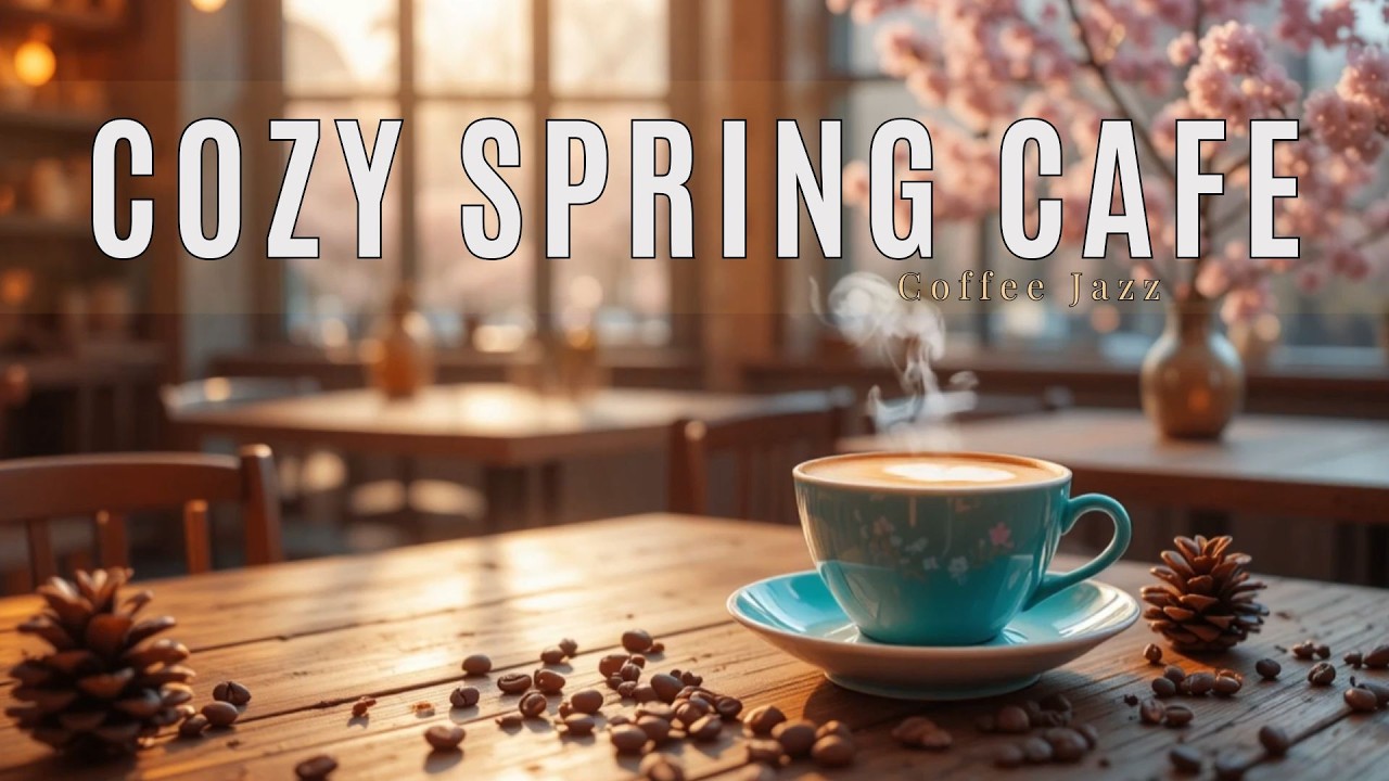 Cozy Spring Cafe Ambience ☕🌸 Relaxing Coffee Shop Sounds for Study, Work & Relaxation