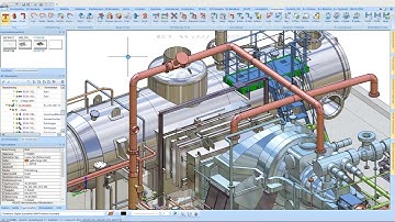 Pipelines and clamps calculated in ROHR2 | HiCAD Pipeline Construction