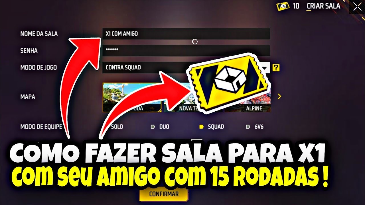 COMO JOGAR O NOVO MODO X1 COM SEU AMIGO COMO CRIAR SALA E JOGAR X1 COM SEUS  AMIGOS FREE FIRE 