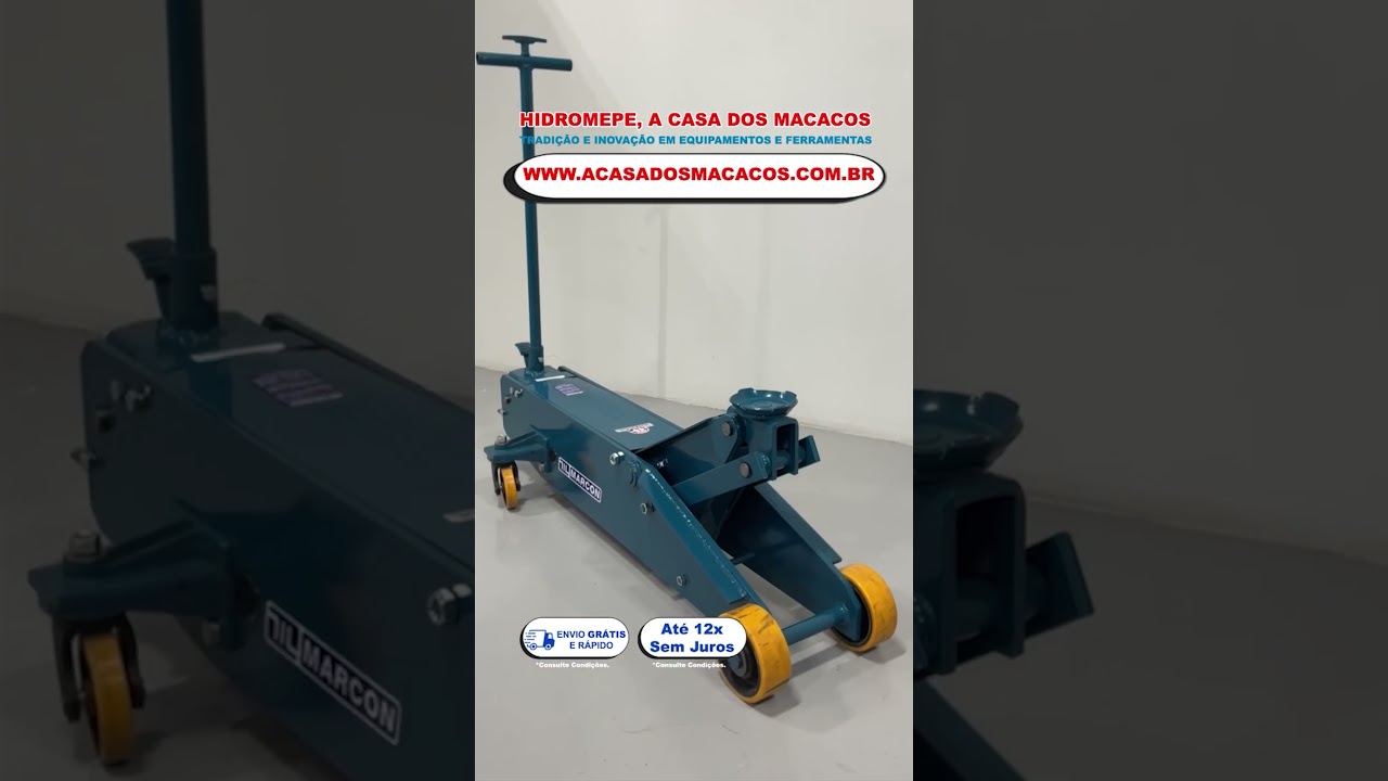Macaco Hidraulico Jacare Longo 20Ton Roda PU MJH20TP MARCON - A
