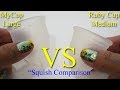 MyCup Lg vs Ruby Cup Med &quot;Squish&quot; - Menstrual Cups