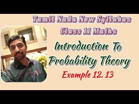 Class 11| Example 12.13  |  Probability theory | Tamil Nadu New Syllabus