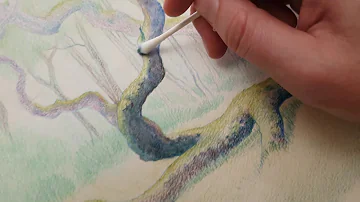 How do you blend colored pencils with nail polish remover?