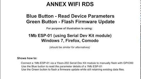 Annex Firmware Update to an ESP01