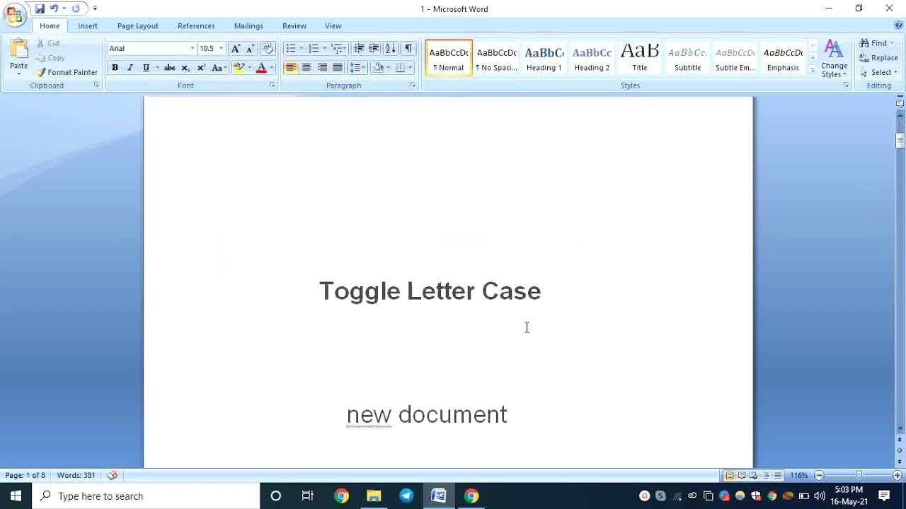 How to Toggle Letter Case | Upper Case | Lower Case | in MS Words - YouTube