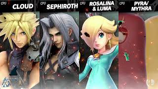 Smash Mods New Mods - Chibi Cloud And Sephiroth Vs Swimwear Rosalina Vs Crewmate Pyramythra