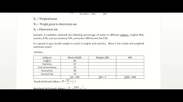 Weighted Arithmetic Mean