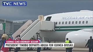 President Tinubu Departs Abuja For Guinea Bissau