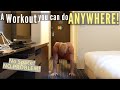 TINY HOTEL ROOM WORKOUT | Beginners | Low Impact | NOISE FREE!