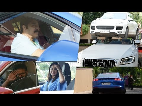 Celebrities With Their Super Cars At Amma General Body Meeting , Mammootty , Jayasurya , Miya