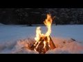 Relaxing Crackling Campfire in a Forest Snow - 3 Hours