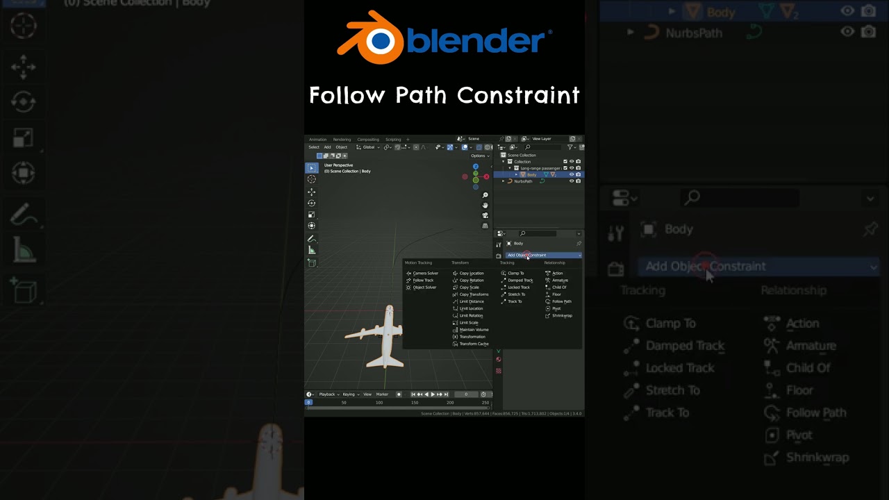 Blender Follow Path Constraint #shorts