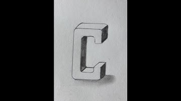 3D letter C #drawingtutorials #video short #like #subscribe