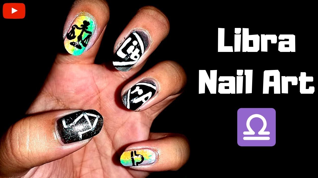 LIBRA Nail Art || Zodiac Nail Art Series - YouTube