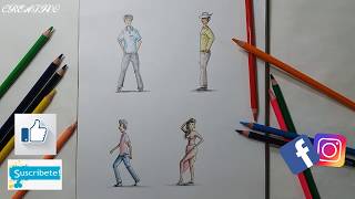 DIBUJO #2/ TÉCNICA FÁCIL PARA DIBUJAR SILUETA /FIGURA HUMANA/CARICATURA PARA PRINCIPIANTES