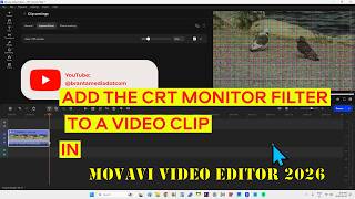 Add the CRT monitor filter to a video clip in Movavi 2026
