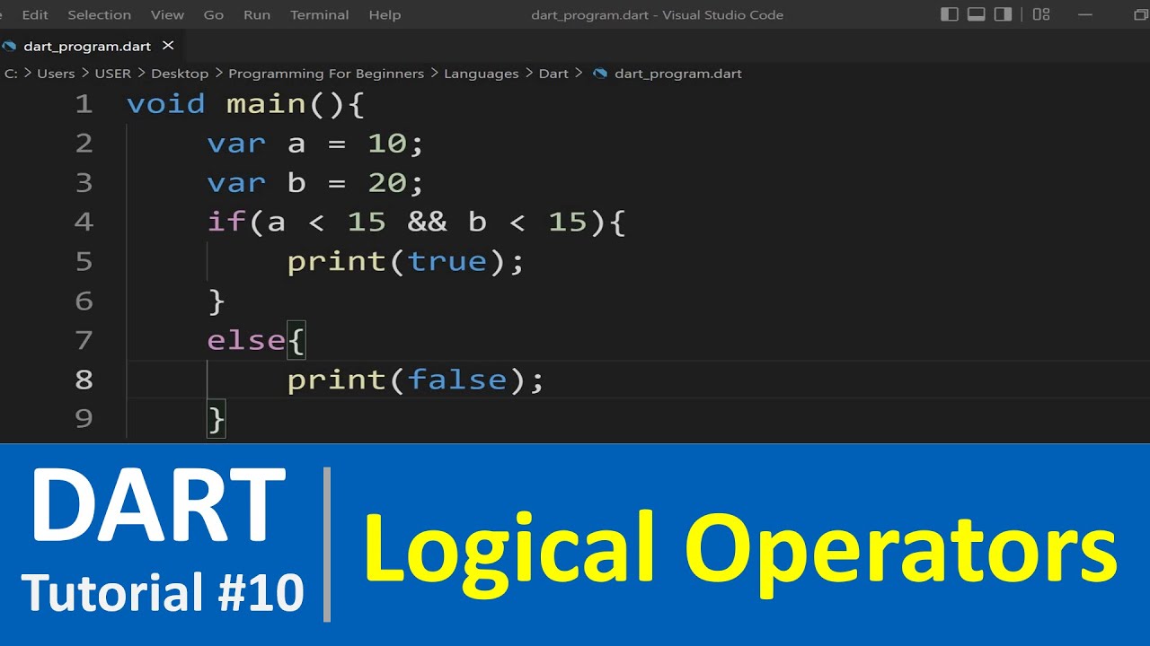 Mug skovl læsning Dart Tutorial #10 - Logical Operators in Dart Programming - YouTube