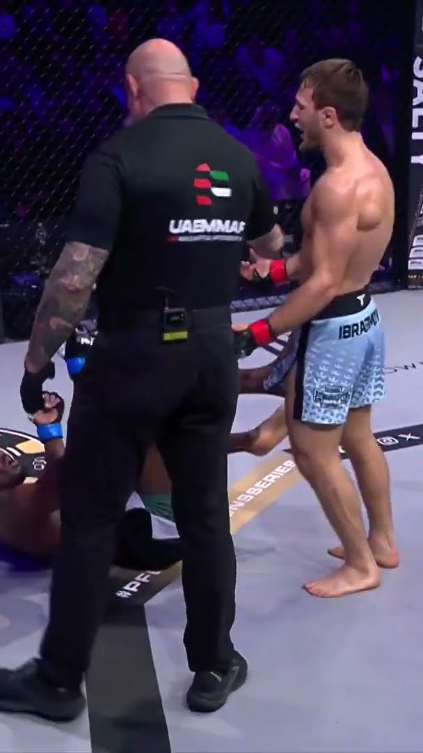 SAVED BY THE BELL! ? Style points go to Ibragimov! #MMA #PFL #Short
