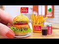 Diy  comment faire un mcdonalds burger dans une cuisine miniature avec mini yummy  cuisine asmr