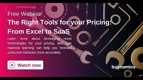 The Right Tools for your Pricing: From Excel to SaaS | buynomics Webinar