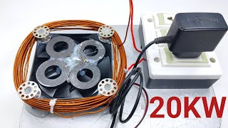 How to make free electricity AC 240V 20kw generator using DC cooling fan copper wire & magnet.