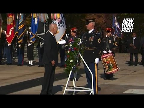 Disoriented Biden needs help from Arlington honor guard during solemn wreath-laying ceremony