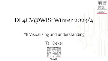 DL2CV@WIS (Winter 2023/4): #8 Visualizing and understanding neural networks