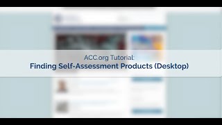 ACC.org Tutorial: Finding Self-Assessment Products (Desktop) Net Worth