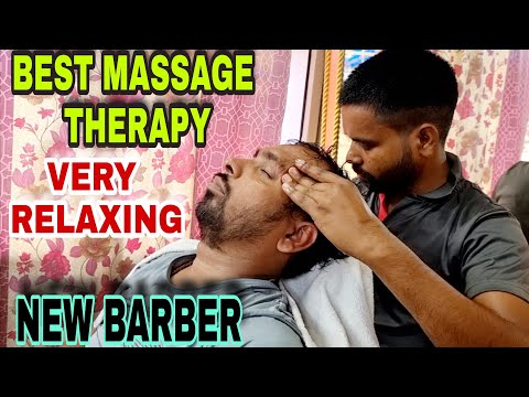 Indian Barber, Best Barber Asmr, Best Head Massage, Taping,Shoulder, Body Massage And Neck Cracking