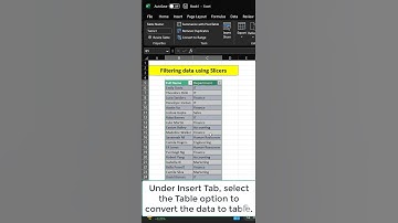 Excel Tips: Using Slicers for Data Filtering #shorts #excel #shortvideo
