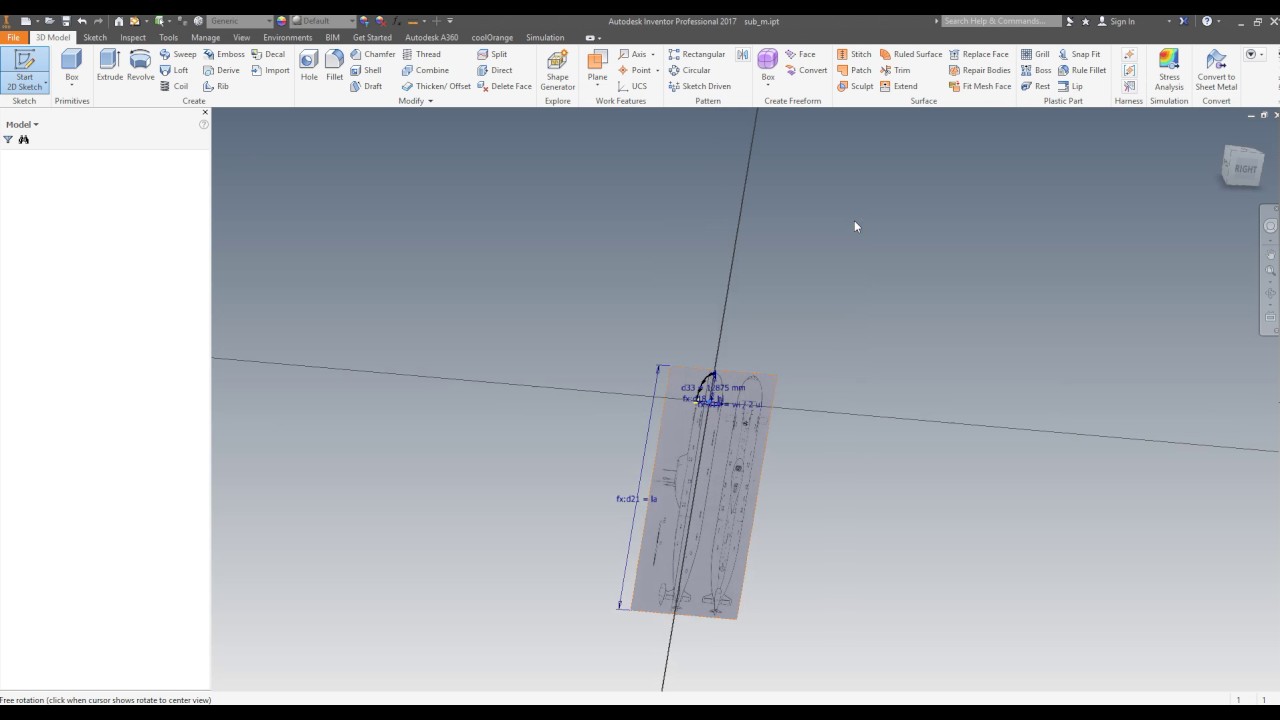 Inventor - Submarine Loft (loft with rails +import and scaling ...
