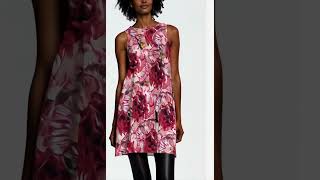 Floral Fashion Photo Collage A Line Dress A.I. Generated