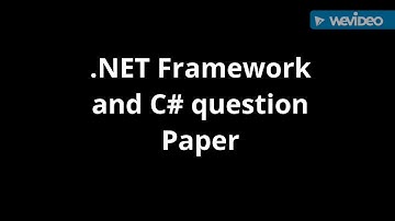 .net framework and c# question paper