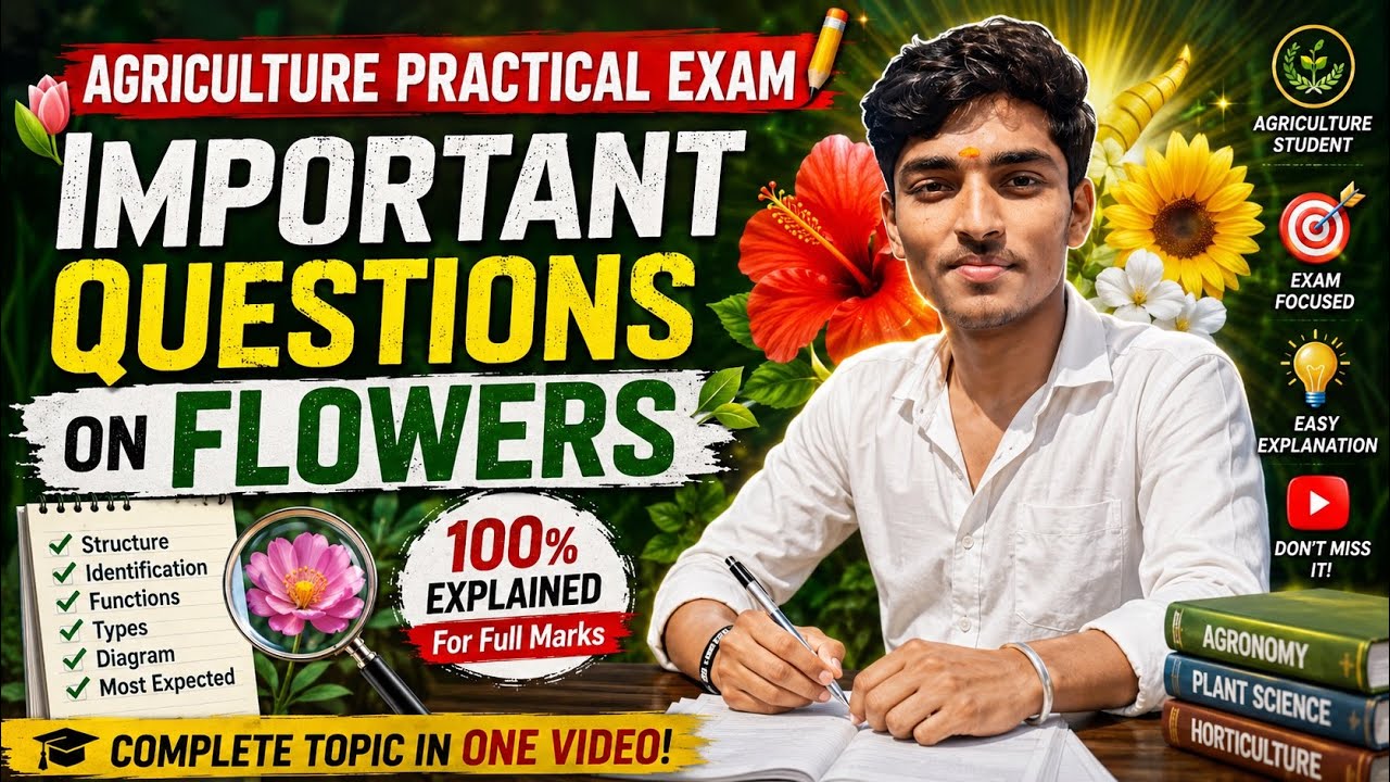 Agriculture practical exam important questions on FLOWERS topic 👆 ...