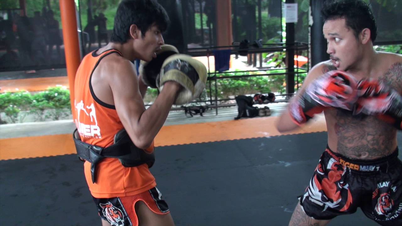 Kru Simon Hitting Pads fighting