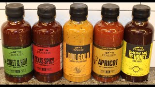 Traeger BBQ Sauce: Sweet & Heat, Texas Spicy, Liquid Gold, Apricot, Show Me The Honey Review