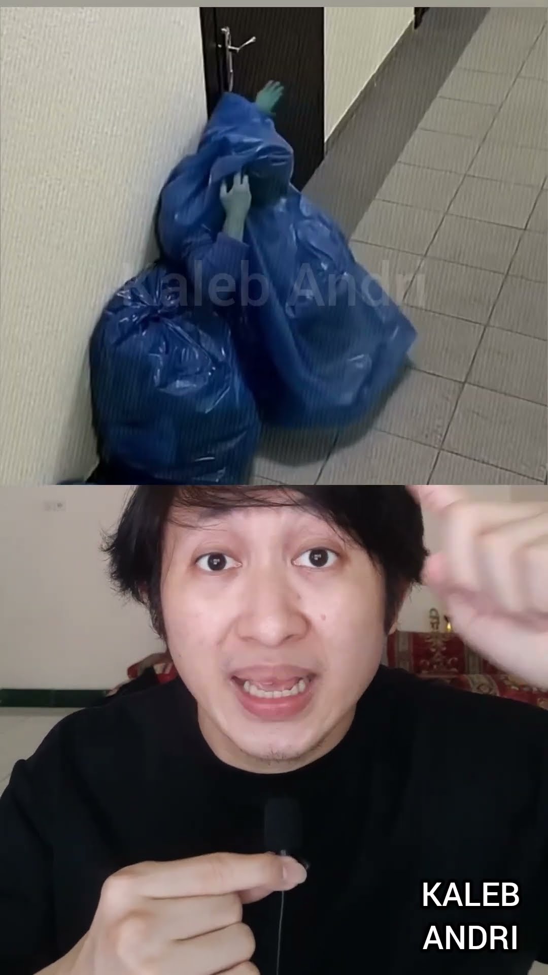BOCIL DIBAKAR JANTUNGNYA MANUSIA BIRU SAAT BUANG SAMPAH | Kaleb Andri #shorts #storytime