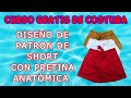 Como hacer el patron de un short con pretina anatómica