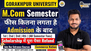 DDU Gorakhpur University M.Com Entrance 2025 Fees Details | Exam Pattern | DDU BA Scholarship Refund
