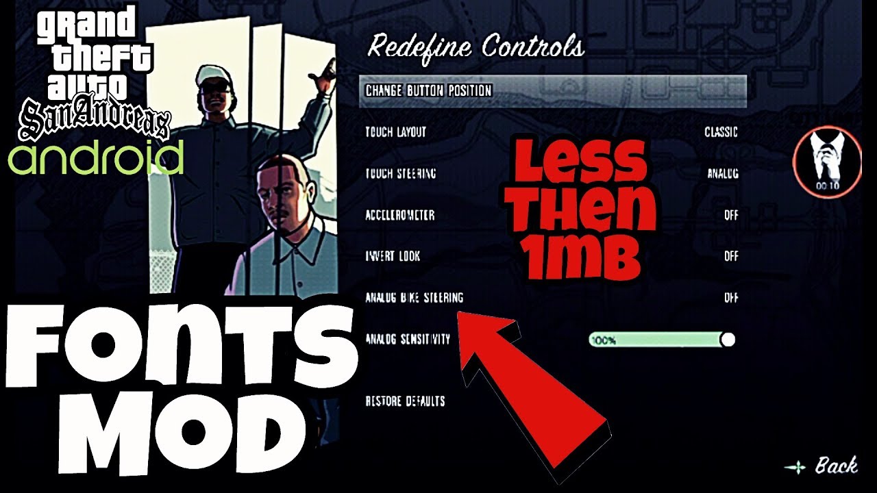 Font Mod Gta Sa Android Modding Zone Youtube