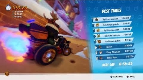 Crash Team Racing Nitro-Fueled: Beating The Developer ghost on Gingerbread Joyride