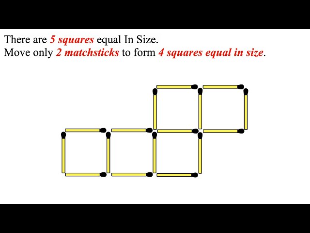 Matchstick Puzzles: 58. Reduce 5 Squares to 4