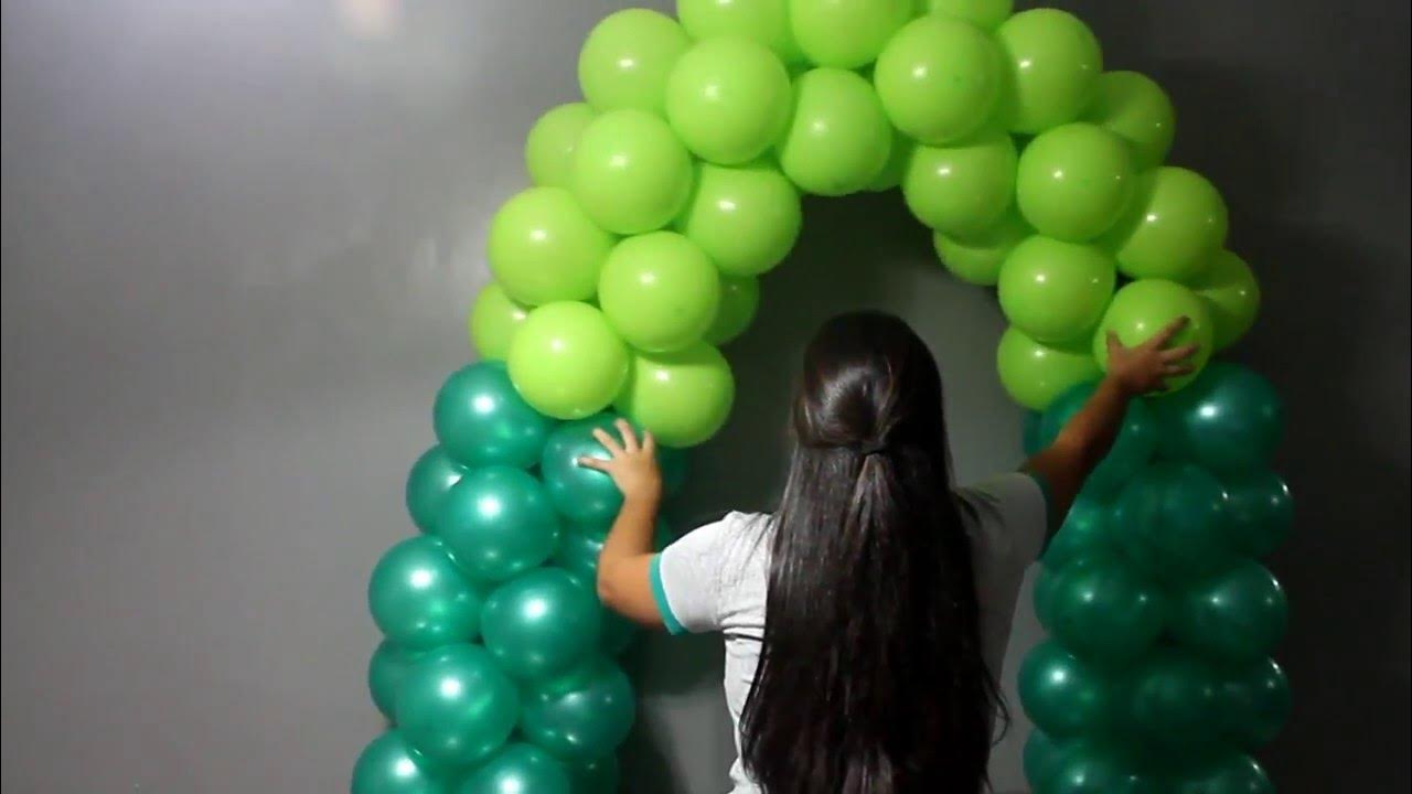 Como hacer un Arco de Globos e instalarlo en un Aro 🎉 (Decoración para  Cumpleaños) 🎉 