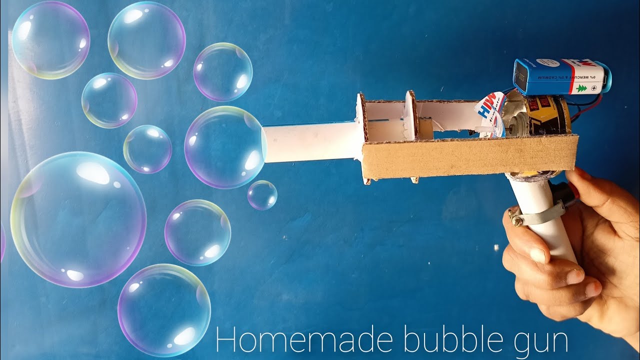 How to make a soap bubble gun, homemade bubble machine