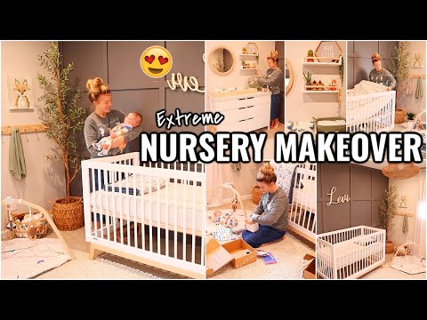 EXTREME NURSERY MAKEOVER!!😍 DECORATE WITH ME | BEFORE & AFTER DIY ROOM MAKEOVER